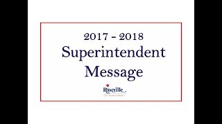 Superintendent Message for 2017-2018