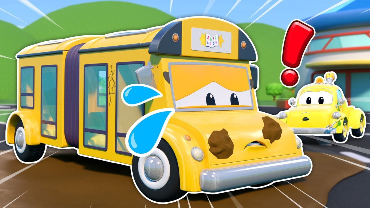 Oh no! BUS ESCOLAR quedó atrapado en el BARRO | Vehiculos de Emergencia para Niños | Repara Autos