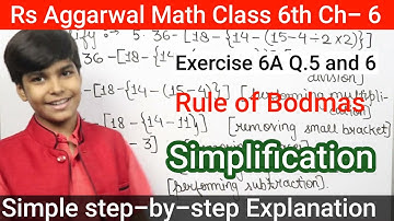 Rs Aggarwal - Exercise 6A - Question Number 5 and 6- simplification Class 6 -glory