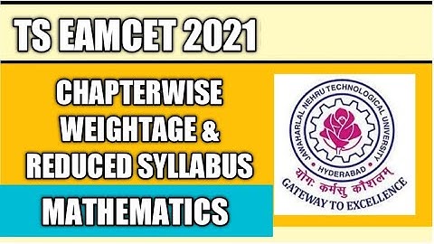 TS EAMCET 2021 Chapterwise Weightage Mathematics|TS Eamcet 2021 chapter wise weightage for mpc|