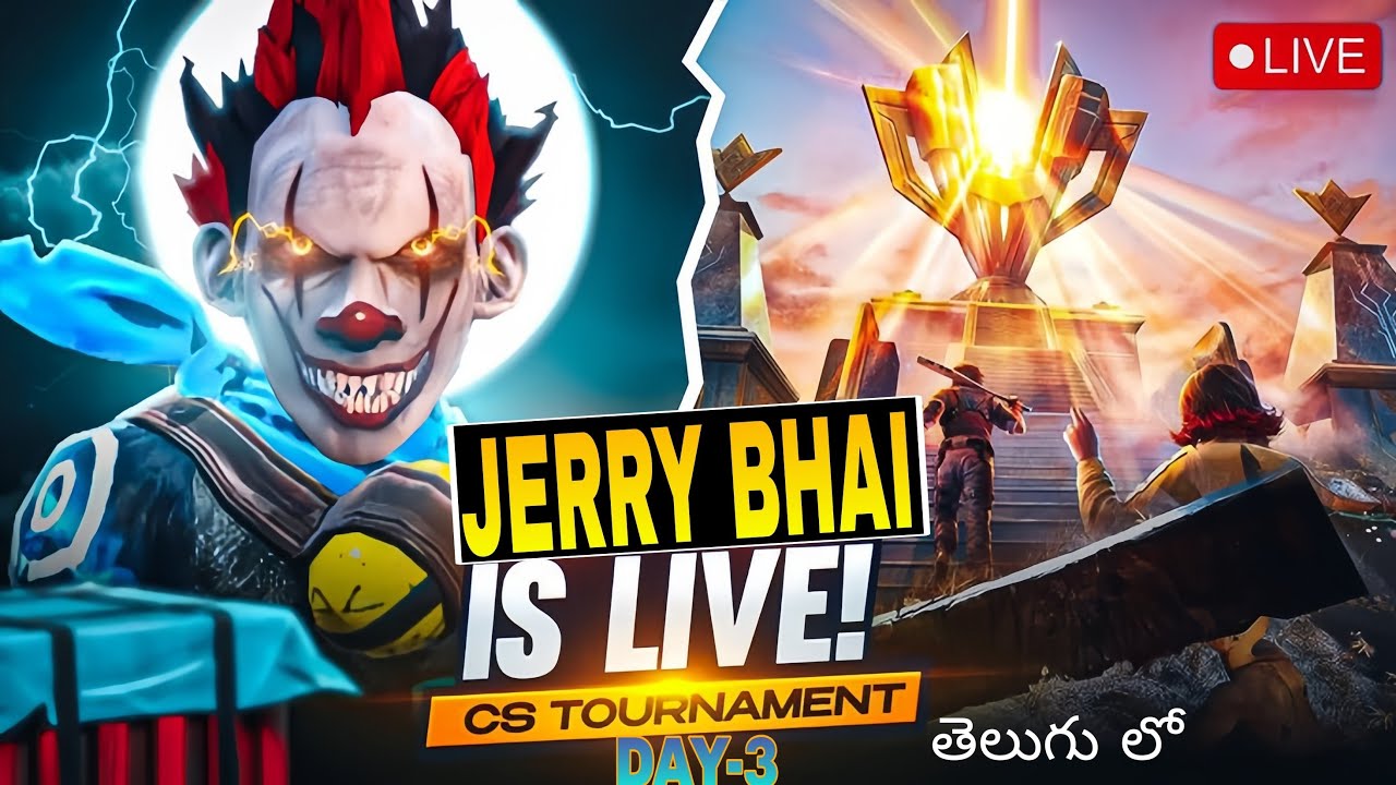 JBG TOURNAMENT 🎯 TELUGU DAY-3 || FREE FIRE LIVE TELUGU || JERRY BHAI ...
