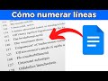 Google Docs: cómo numerar líneas en un documento #numerarLíneasEnGoogleDocs