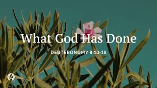What God Has Done | Our Daily Bread | Daily Devotional