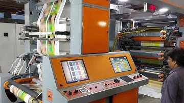Printing Speed - 250 m.p.m - Gearless Stack Flexo Printing Press by PPE India.