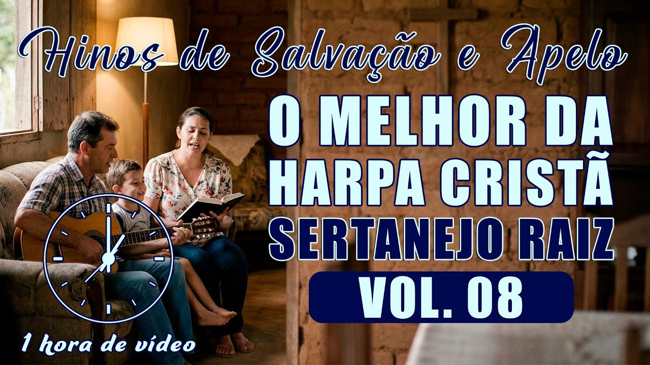 1 Hora do Melhor da Harpa Cristã Sertanejo Raiz - Vol. 08 - Hinos de Salvação e Apelo.