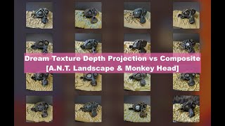 BSLIVE / Dream Texture Projected Depth VS Composite Depth : A.N.T Lanscape & Monkey Head