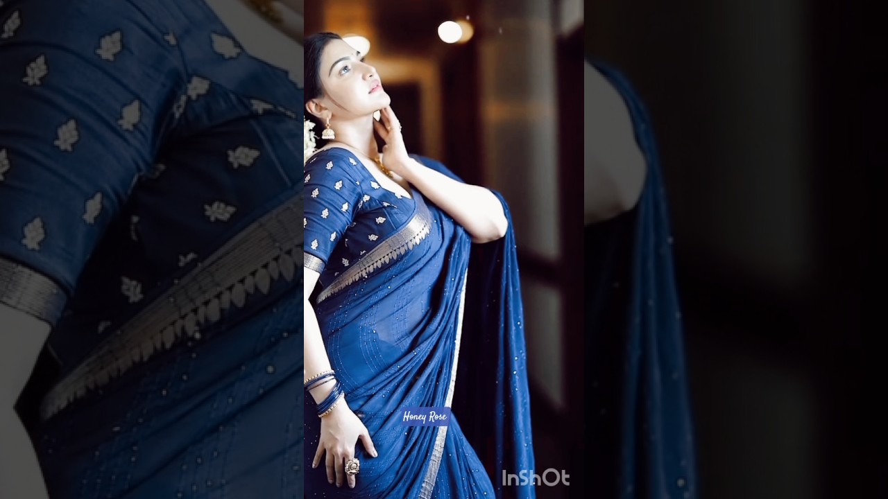 Honey Rose hot Saree Cleavage | Honey Rose Hot Look In saree video | honey Rose hot figure in saree