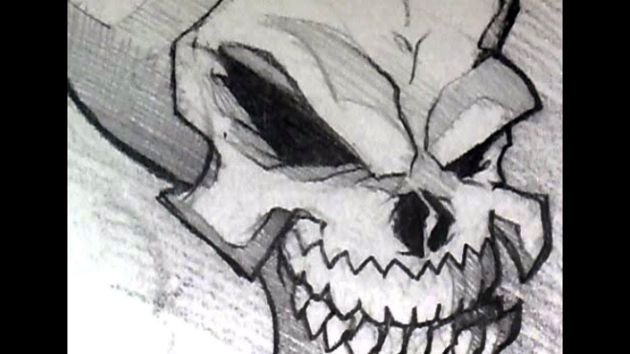 Sketching a Skull Head In Pencil, Draw a Skull, Step by Step - YouTube