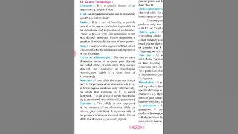 Genetic terminology XII Bio Inheritance and Variations 29/07/20