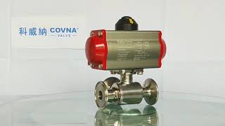 COVNA Pneumatic Sanitary 3 Way Ball Valve