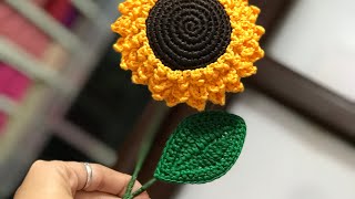 Crochet Sunflower leaf beginner friendly