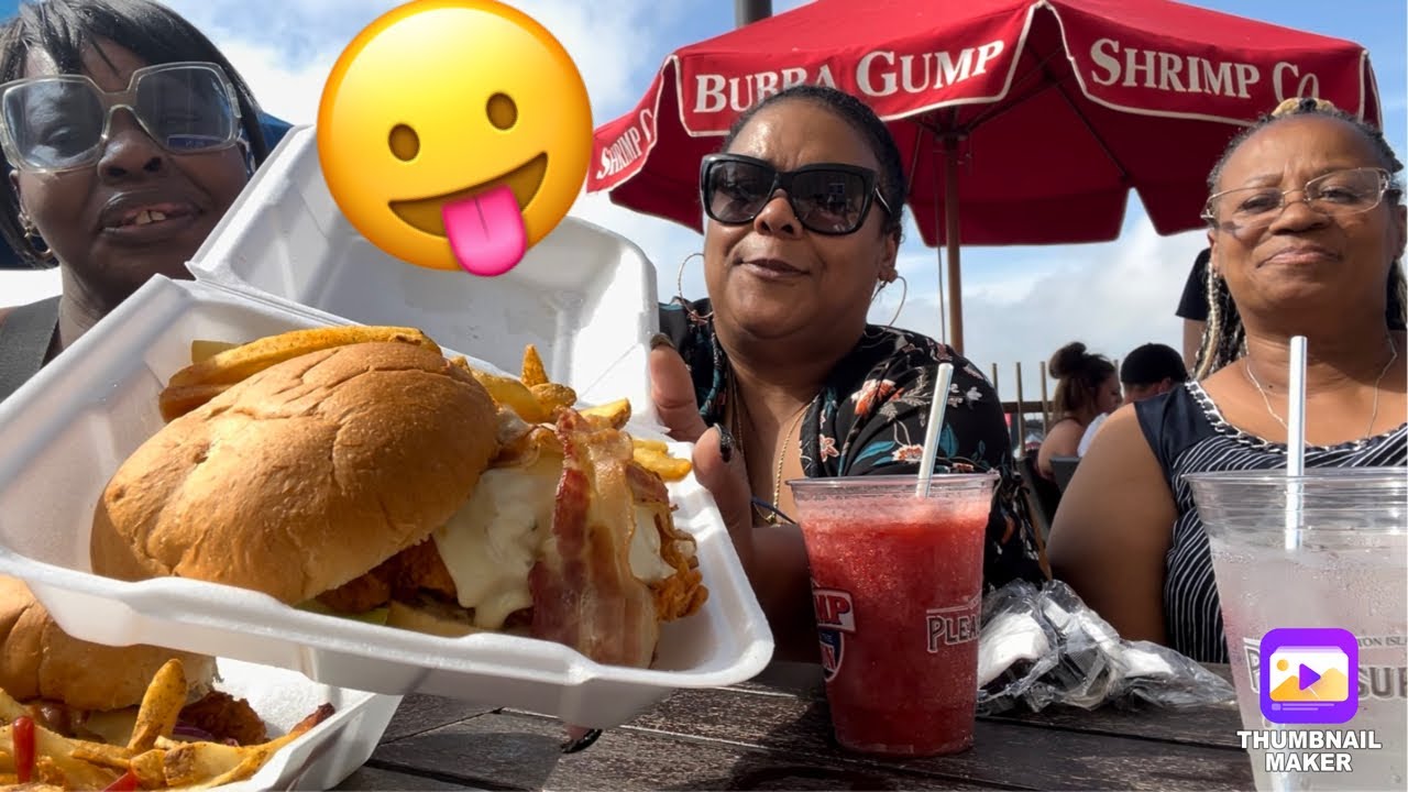 Bubba Gump Shrimp 🦐 Co. Mukbang Pleasure Pier in Galveston TX. YouTube