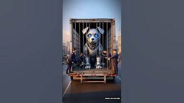 Adorable Robot Puppy Destroys City Chasing Butterflies 😭 #ai #puppy