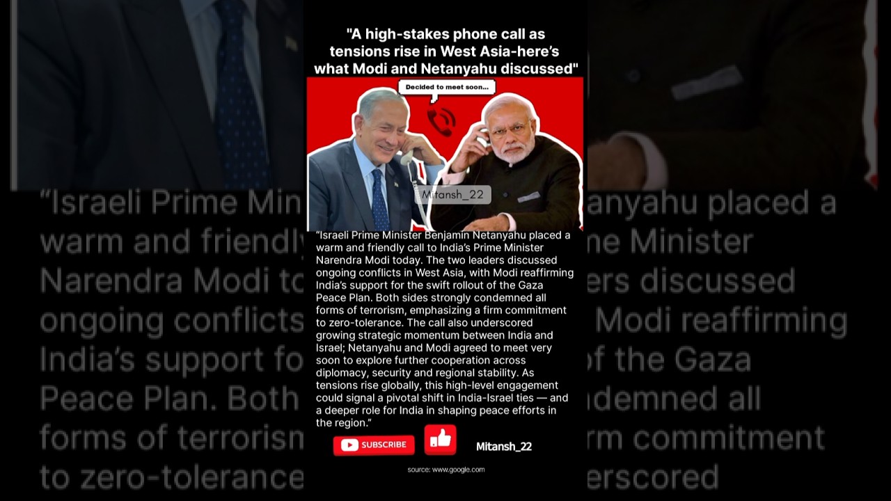 Netanyahu & Modi agreed to meet soon 