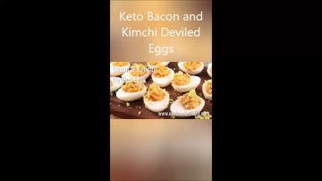 Recipe - Keto Bacon and Kimchi Deviled Eggs #shorts