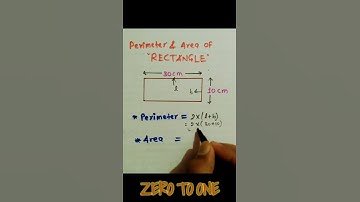 Perimeter and Area of RECTANGLE  || By ZERO TO ONE #zerotoonemaths #shorts #perimeter #area