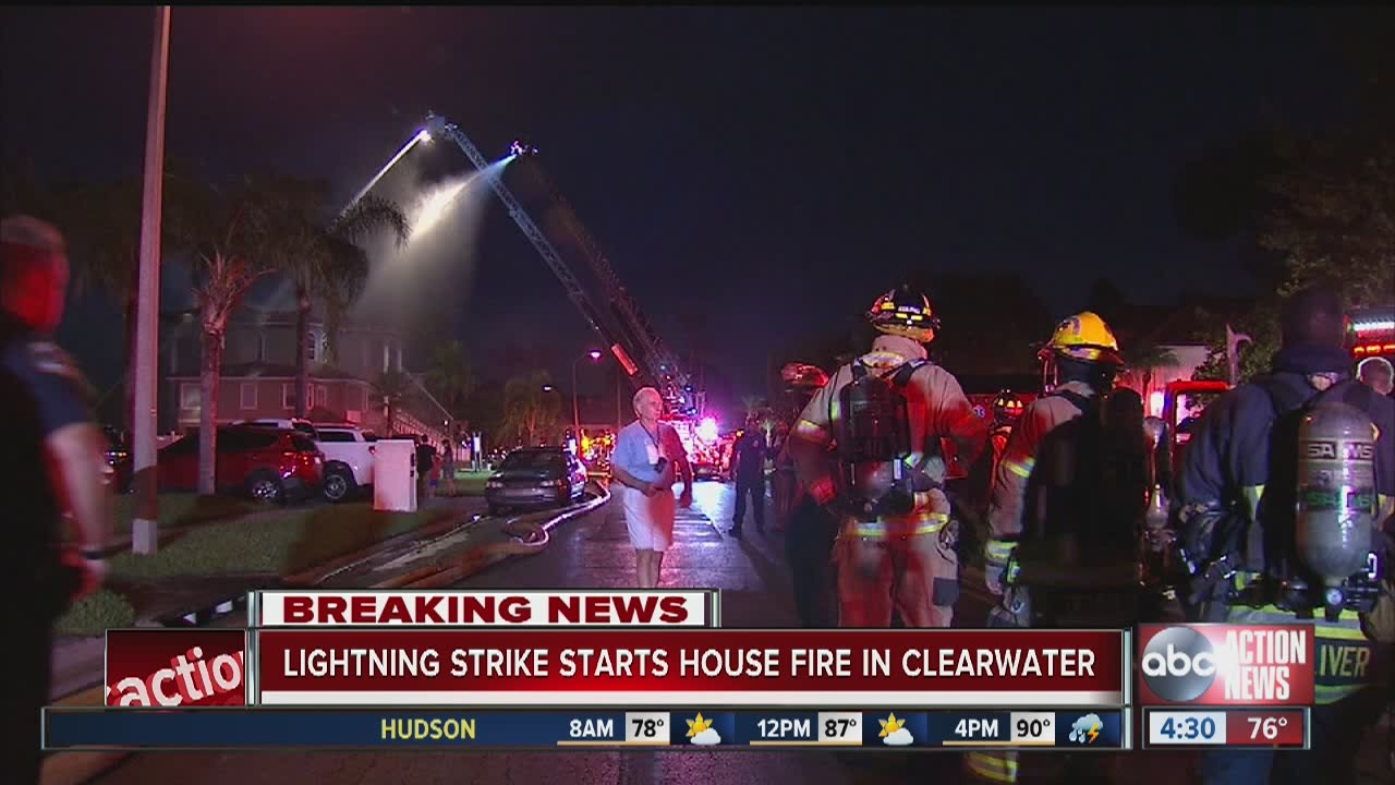 Lightning strike likely started house fire in Largo - YouTube