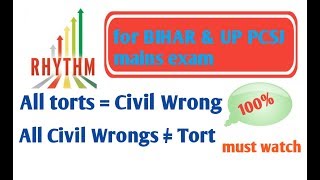 A tort is civil wrong but all civil Wrongs are not tort.