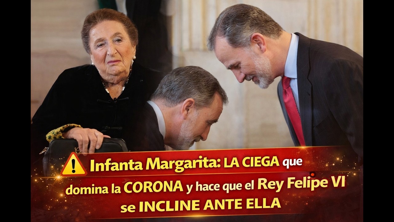 Infanta Margarita LA CIEGA que domina la CORONA y hace que el Rey Felipe VI se INCLINE ANTE ELLA