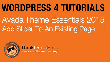 12 Avada Theme Essentials Add Slider To An Existing Page How To Master Avada