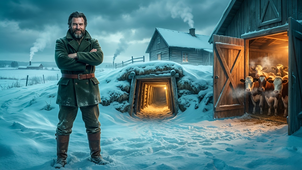 Er schnitt ein Loch zum Stall — 50° retteten seine Familie im Extremwinter.