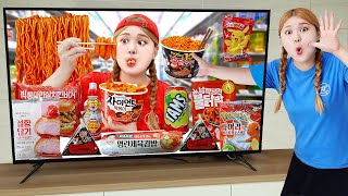Mukbang Fire Spicy Noodle Tteokbokki 하이유의 TV 속 편의점 음식 먹방! 컵라면 떡볶이 김밥 Convenience Store | HIU 하이유