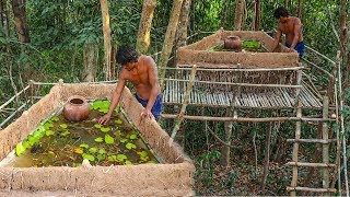 Building Roof Top Fish Pond From Mud by Primitive Jungle Lifeskills 468,102 views 5 years ago 17 minutes