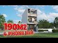 Mẫu Nhà Phố Hiện Đại 3 Tầng 190m² Có 4 Phòng Ngủ Đẹp Mắt | MH06263