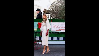 First Lady Melania Trump Welcomes White House Christmas Tree Profile