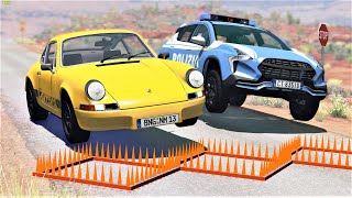 Spike Strip High Speed Crashes #40 - BeamNG Drive | CRASHdriven