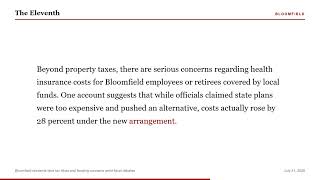 Bloomfield residents face tax hikes and flooding concerns amid fiscal debates