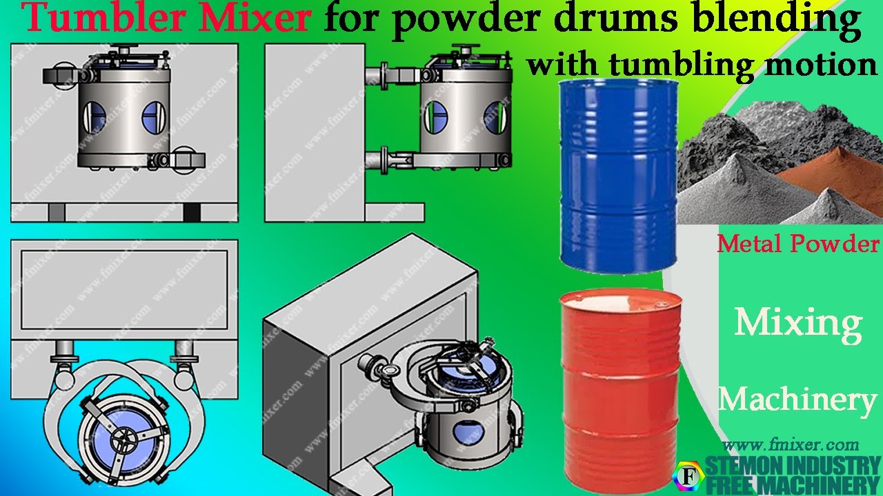 100L Dry Powder Mixer Metal Powder Blender Drum Tank Mixer