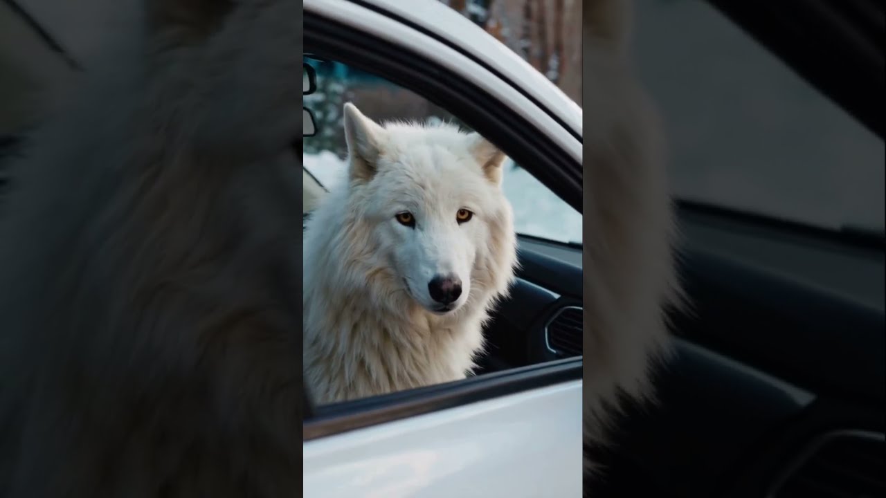 Grateful White Wolf Thanks Driver An Unforgettable Close Up Encounter Ai Gratitude