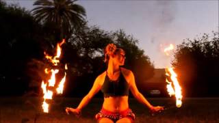 Full Front Yard Sunrise Burn with Fire Palms and Fans