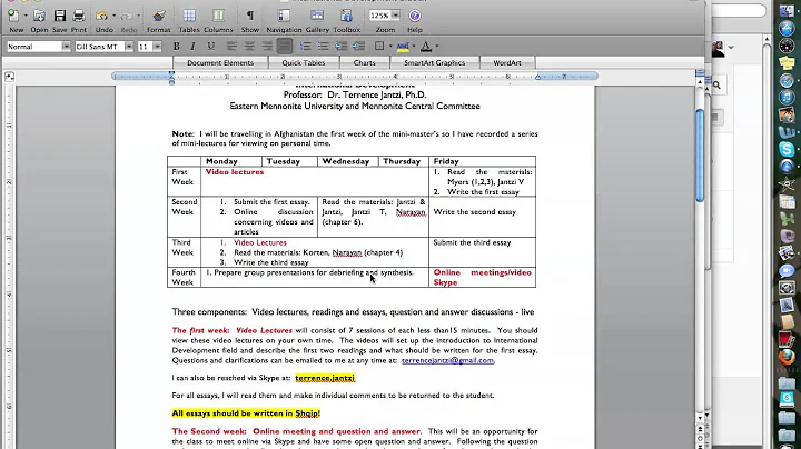 Overview Session to Class