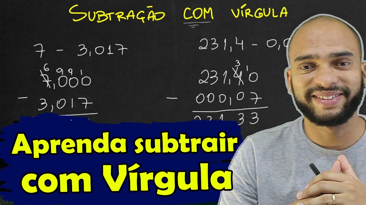 Como SUBTRAIR COM Vírgula? Conta de menos com decimais - YouTube