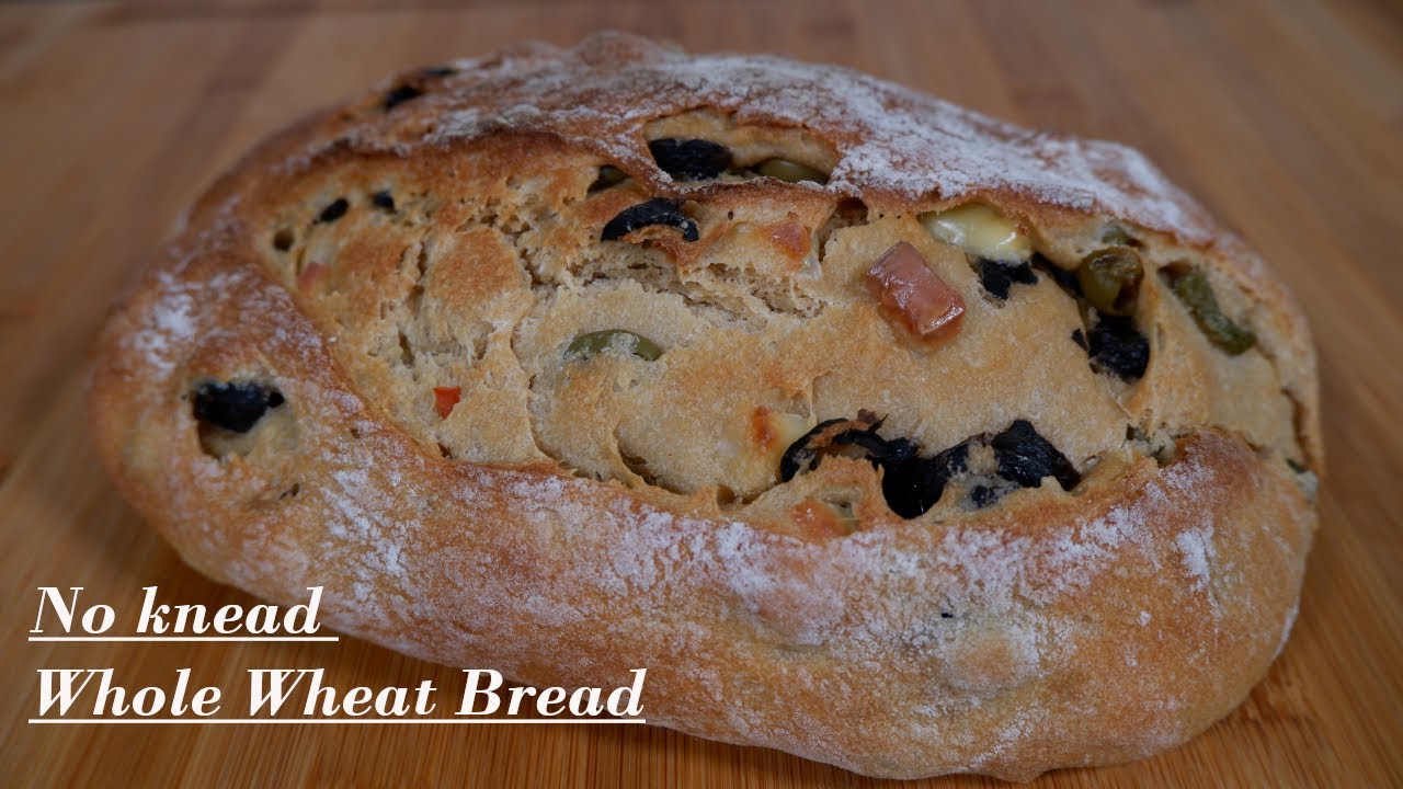 No Knead Bread | Add olives and cheese and make an easy, delicious and healthy bread | Olive Bread