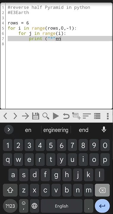 Printing downward half Pyramid python program | Pattern program #code # ...