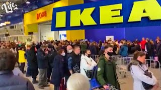 Russians Swarm Ikea… H&M, Nike and others Close shop in Russia by Lifessence 161 views 2 years ago 1 minute, 40 seconds