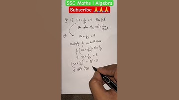 SSC Maths l Algebra l If 5a+1/3a = 5 find the value of 9a^2+1/(25a^2) #math #ssc