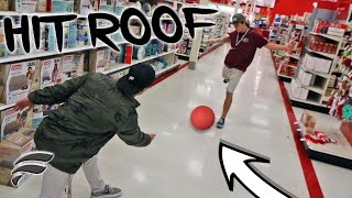 KICKBALL WITH STRANGERS KICKED ACROSS STORE