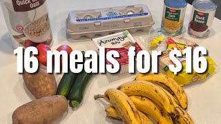 16 Meals For $16 | Simple Ingredient Budget Friendly Vegetarian Meals | Eat Healthy For Cheap