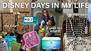 DISNEY DAYS IN MY LIFE | pin event, pre-trip haul, pin unboxings, new baggu, booking lightning lanes