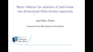 Jean-Marc Delort, Institut Galilée, Université Paris 13