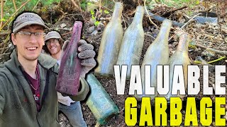 Digging Through An Abandoned Garbage Dump 115 Years Old. Antique Bottle Digging, Cobalt - Ontario