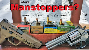 ⚡Testing MORE Manstopper Rounds⚡ - 10mm, 9mm+P, .40 S&W and .38 Special+P - Marshall and Sanow List