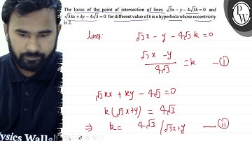 The locus of the point of intersection of lines \( \sqrt{3} x-y-4 \...