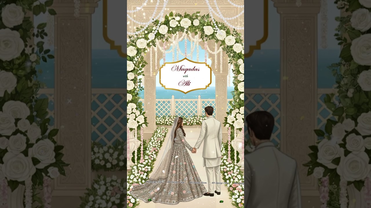 Wedding invitation card video. 