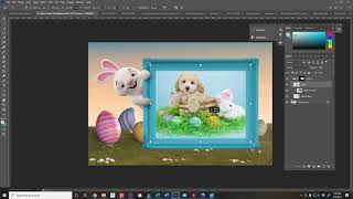 How to Use the Easter Bunny Frame Layered PSD Digital Background by Tara Mapes screenshot 3
