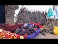 Morning  routine  of african village  desert   women